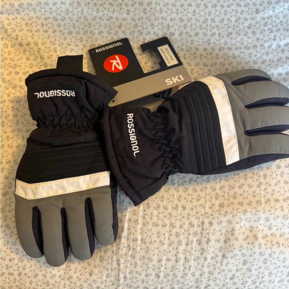 Rossignol Boys Ski Gloves - Black and White